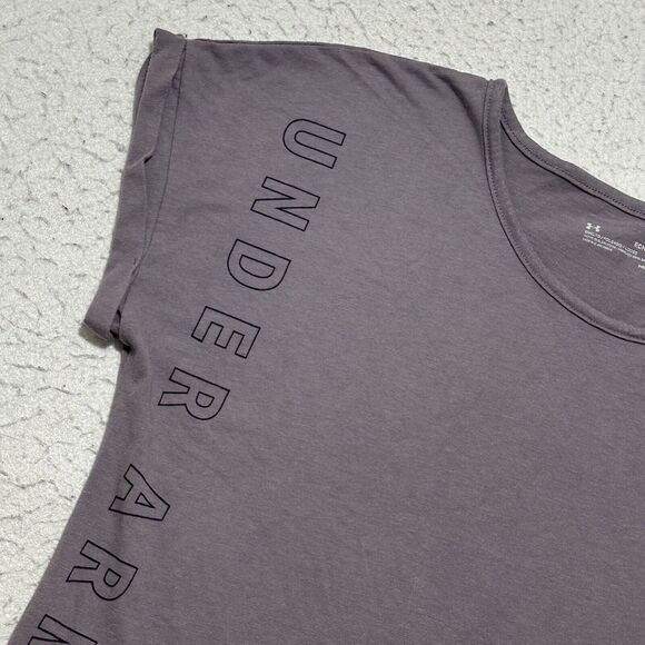 Under Armour HeatGear Women's XS Crewneck Short Sleeve Athletic Purple T Shirt - Picture 6 of 13